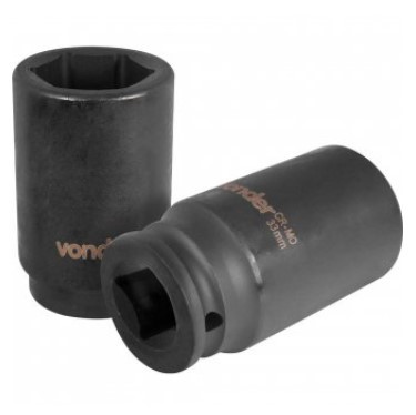 Soquete Sextavado de Impacto Longo 33mm Encaixe de 3/4 - 3061034033 - Vonder