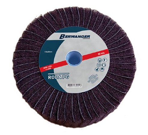 Roda Pg de Lixa Mista com Rosca M14x100x50mm Grão 80 - 1305 - Berwanger