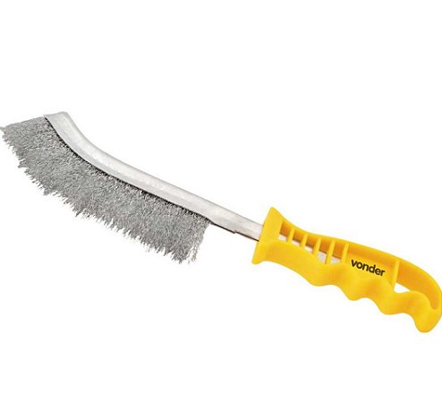 Escova Manual com Cerdas de Aço 1 Fileira com Cabo de Plástico - 3599030001 - Vonder