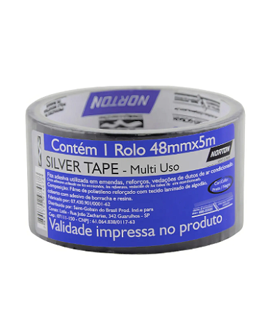 Fita Silver Tape 48mm X 5m Prata Norton