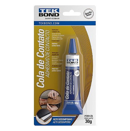 Cola de Contato Bisnaga com 30g Levemente Amarelado - 1641000030 - Tekbond