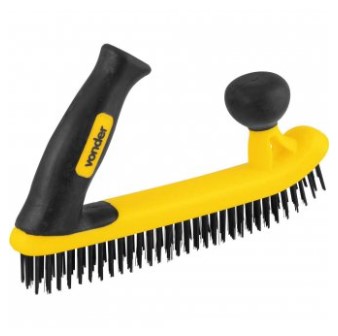 Escova Manual com Cerdas de Aço 5 Fileiras com Cabo Ergonômico de Plástico - 3599005254 - Vonder