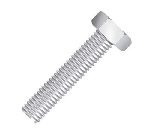 Parafuso Sextavado M12x150 Rosca Inteira Ma 8.8 Zincado Branco - 100 Unidades