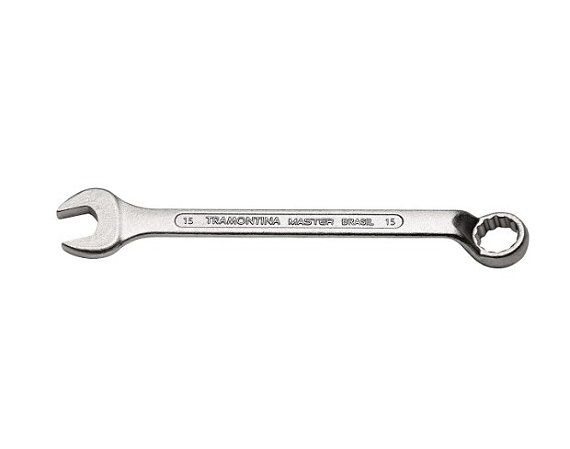 Chave Combinada 15mm com Pescoço e Corpo Forjado em Aço Especial Cromado - Tramontina Master