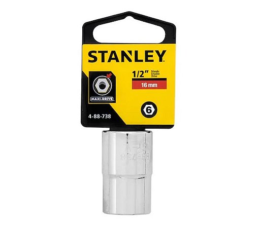 Soquete Sextavado em Milímetros Encaixe 1/2 Pol. 16mm - 4-88-738 - Stanley