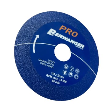 Disco Diamantado Vidro Pró 110x22mm Berwanger