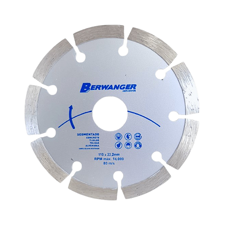 Disco Diamantado Segmentado Eco 180x22mm com Anel 20mm - 1457 - Berwanger