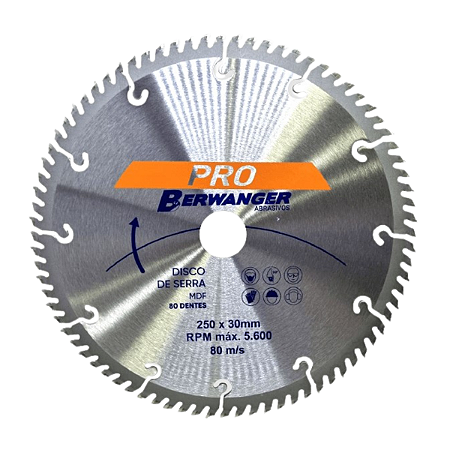 Disco para Serras Circulares Pró para Mdf 96 Dentes 300x30mm - 3403 - Berwanger