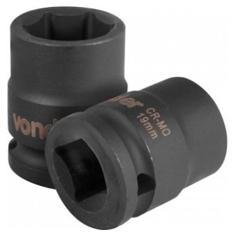 Soquete Sextavado de Impacto Encaixe de 1/2 Pol. X 19mm - 3061120019 - Vonder