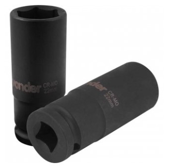 Soquete Sextavado Longo de Impacto 22mm Encaixe de 1/2 Pol. - 3061012022 - Vonder
