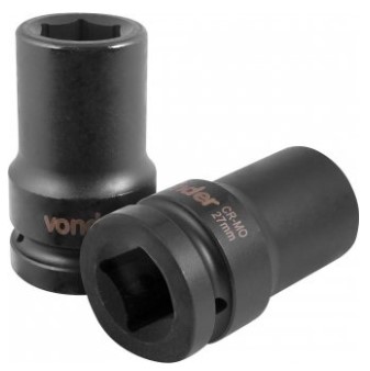 Soquete Sextavado Longo de Impacto 27mm Encaixe de 1 Pol. - 3061100027 - Vonder