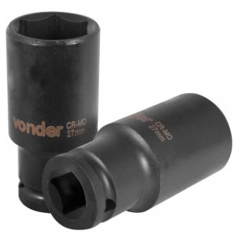 Soquete Sextavado Longo de Impacto 27mm Encaixe de 1/2 Pol. - 3061012027 - Vonder
