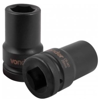 Soquete Sextavado Longo de Impacto 28mm Encaixe de 1 Pol. - 3061100028 - Vonder