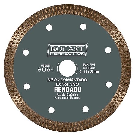 Disco Diamantado Extra Fino Rendado para Porcelanato 110x20mm - 34,0017 - Rocast