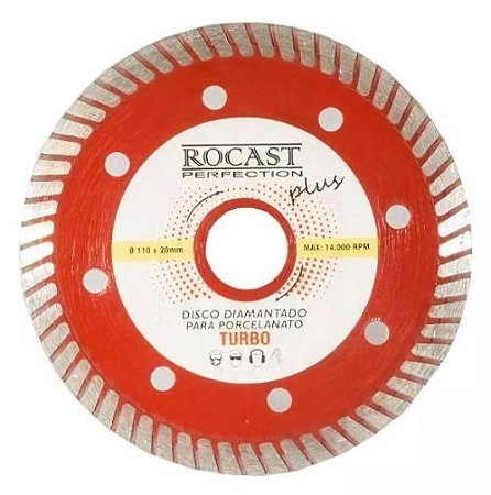Disco Diamantado Turbo Extrafino Plus para Porcelanato 110x20mm - 34,0015 - Rocast