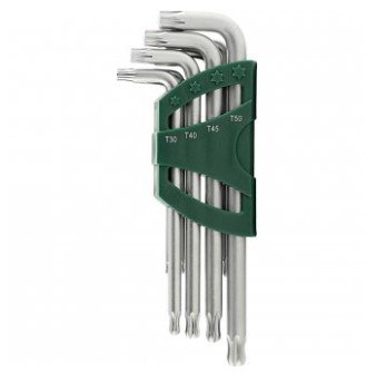 Jogo de Chaves Hexalobular T10 - T50 com 9 Peças Maxtork - St09715 - Sata