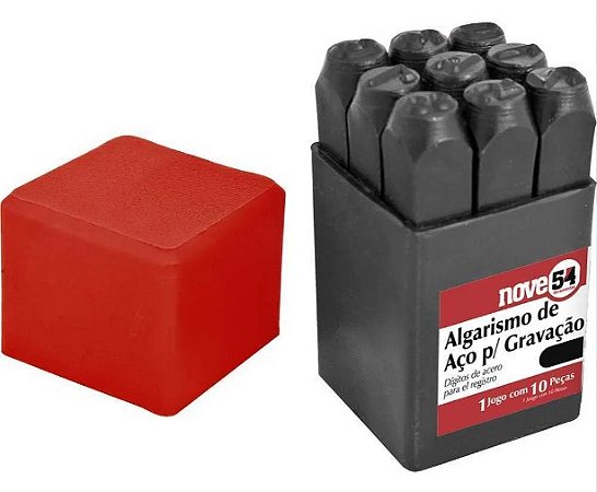 Jogo Punção Algarismo Aço 6mm Gravação Metal Nove54
