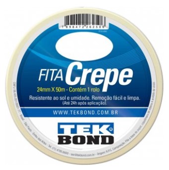 Fita Crepe 24mm X 50m Creme Uso Geral - 1035240050 - Tekbond