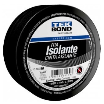 Fita Isolante 19mm X 10m Preta - 1037001910 - Tekbond
