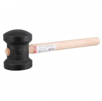 Martelo de Borracha 80mm Cabo em Madeira Preto - 3079032555 - Nove54