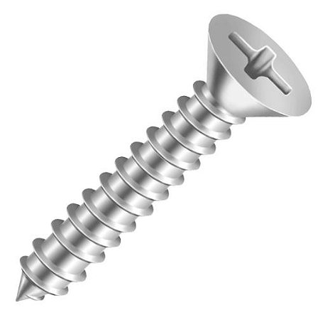 Parafuso Auto-atarraxante 4.8x100 Phillips Chata Inox - 100 Unidades