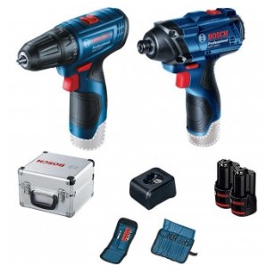 Conjunto de Parafusadeira/furadeira Gsr120-li e Chave de Impacto Gdr120-li a Bateria 12v com Maleta de Alumínio - 6021198120 - Bosch