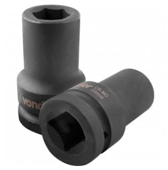 Soquete Sextavado Longo de Impacto 24mm Encaixe de 1 Pol. - 3061100024 - Vonder