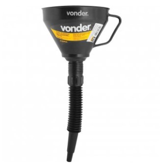 Funil Plástico Bico Flexível Preto 160mm - 5167100000 - Vonder