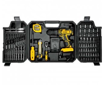 Parafusadeira/furadeira de Impacto a Bateria 20v Fonte de Carregamento Bivolt Automática com 78 Acessórios - Pfv 078 - Vonder