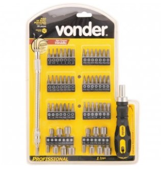 Jogo de Bits/ponteiras com 58 Peças Encaixe Sextavado 1/4 Pol. - 3538580000 - Vonder