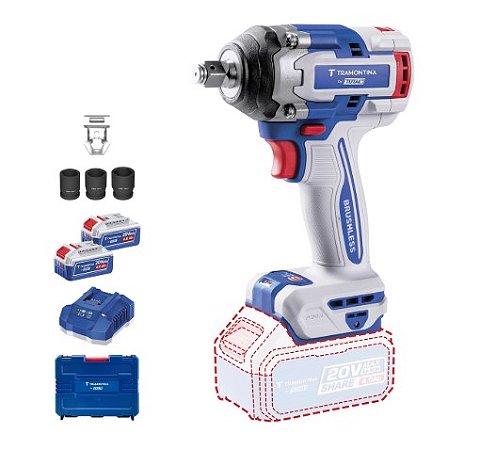 Chave de Impacto 1/2 20v 500nm 2 Baterias Tramontina By Total