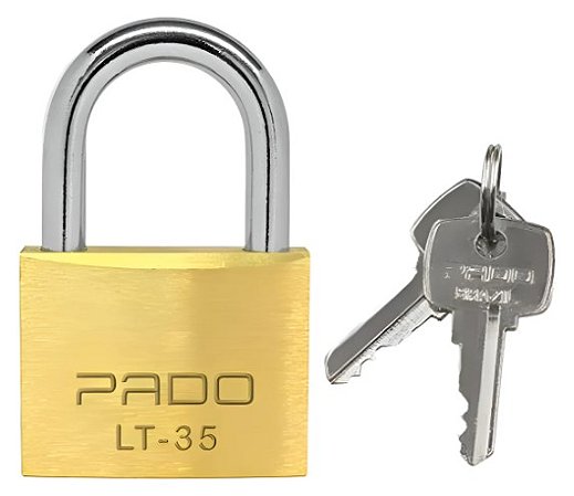 Cadeado Latão 35mm Pado Alta Segurança com 2 Chaves
