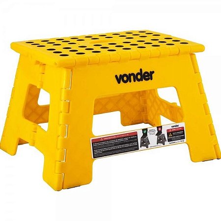 Banqueta Plástica Dobrável 220mm Amarela Vonder