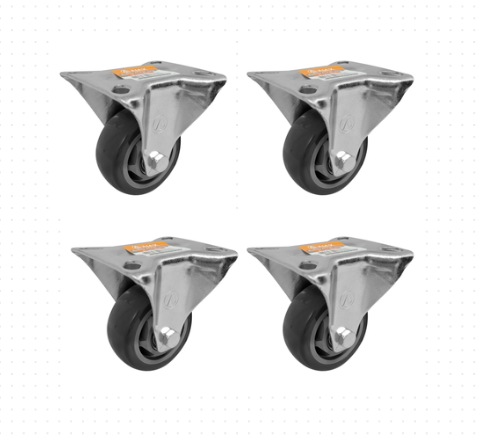Kit 4 Rodizio Fixo 2 Pol Pvc