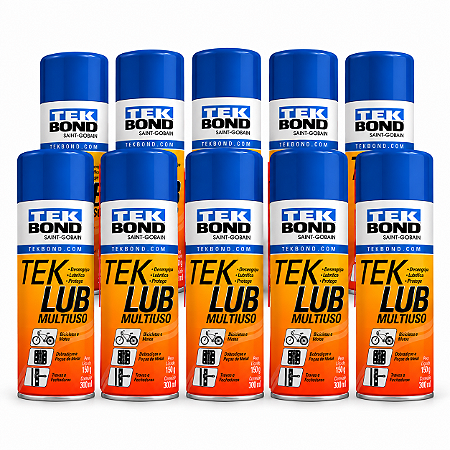 Kit 10 Desengripantes Spray Multiuso Tek Lub 300ml Tekbond