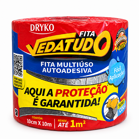 Fita Manta Asfáltica Dryko Veda Tudo Alumínio 10cm X 10m