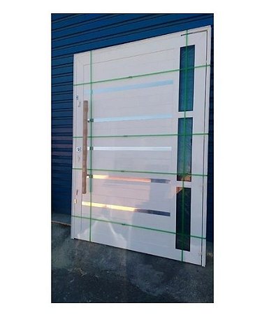 Porta Alumínio Branca pivotante Branca 2,10x1,20  fechadura Tetra