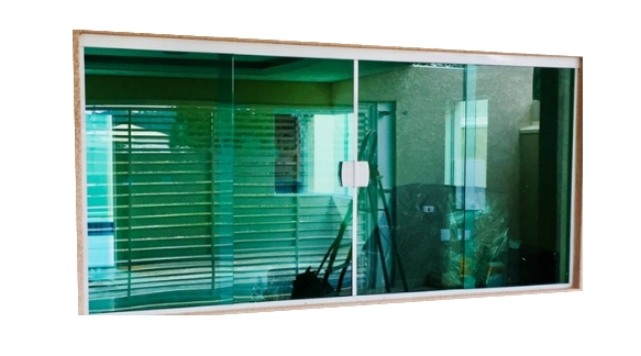Janela Vidro temperado Verde 1,00x1,20 kit branco desmontada