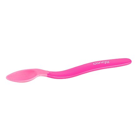 Colher de silicone ergonômica Termossensível Rosa - Clingo