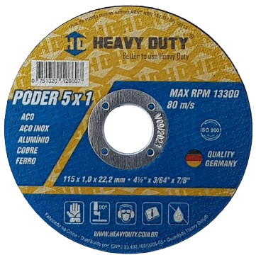 Disco de Corte Inox 5x1  115 X 1 X 22,2 - 50 pçs