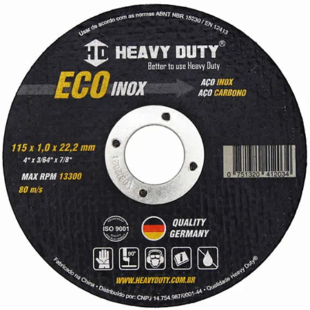 Disco de Corte Ecoinox  115 X 1 x 22,2. - 50 pçs