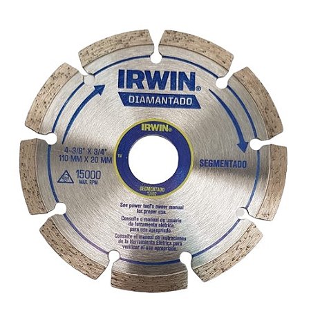 Disco Diamantado Segmentado - 110 X 20 mm - IRWIN