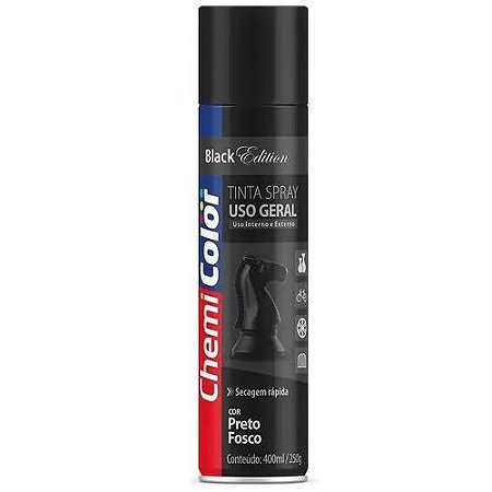 TINTA SPRAY 400 ML - PRETO FOSCO -CHEMICOLOR