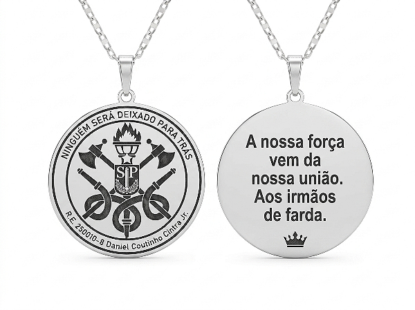 Pingente Redondo Personalizado - Prata