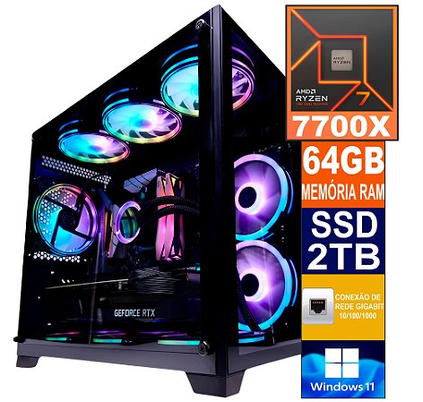 Computador King Mod Gamer-PC R7 7800X3D 32GB DDR5 2TB RTX 4090 WiFi W11