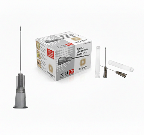 Agulha Hipodérmica Descartável 25x0,70MM (22Gx1) - Descarpack