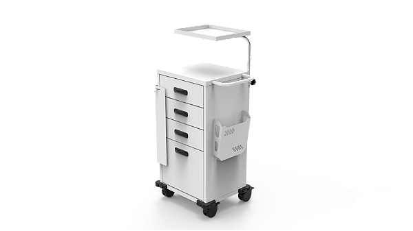 Carro de Medicamento/ Emergência Branco C/ 3 Gavetas - Sanitas Móveis