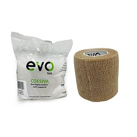 Bandagem Elástica Coesiva Adesiva Bege 5cmx4,5m - Evo Tape