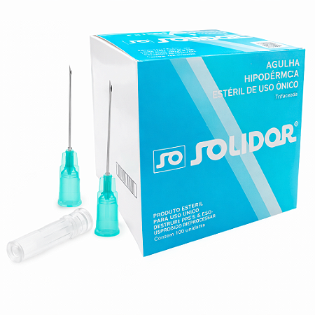 Agulha Hipodérmica Descartável 25x0,80MM (21Gx1) - Solidor