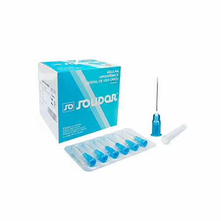 Agulha Hipodérmica Descartável 25x0,60MM (23Gx1) - Solidor